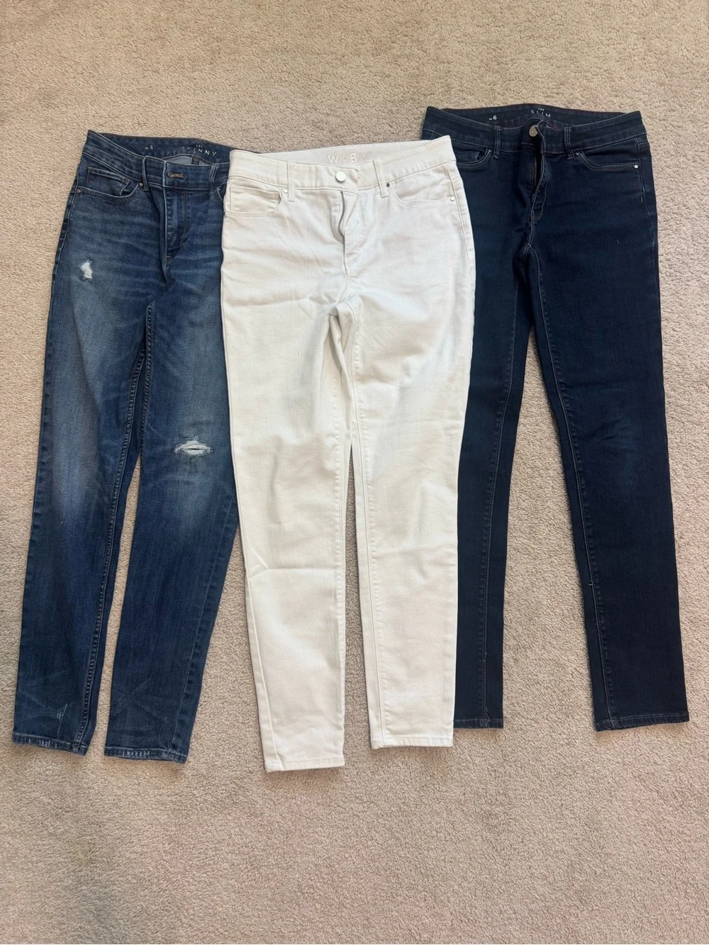Women’s WHBM jeans. Like new. Lot of three size 4 to 6.